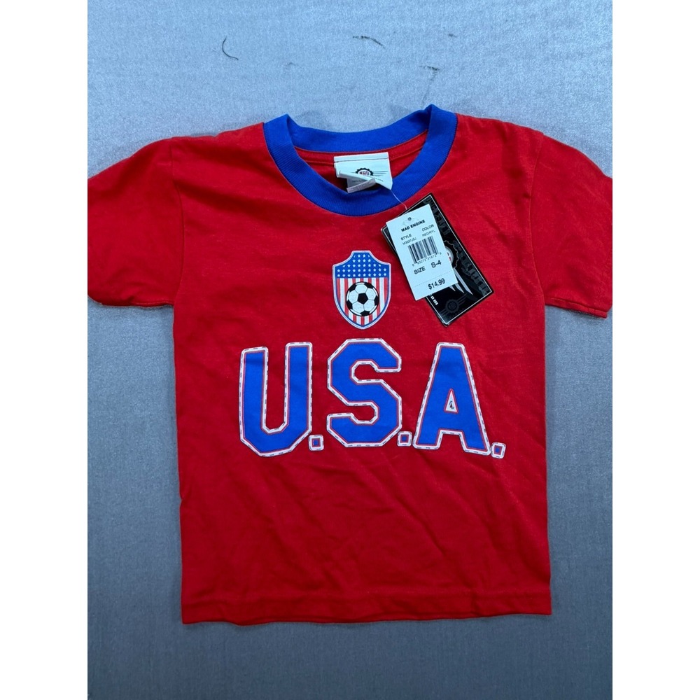 New Mad Engine United States U.S.A Kids Soccer‎ Shirt Red Small